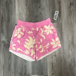 Urban Oufitters felt pink short with funky smiley flower pattern